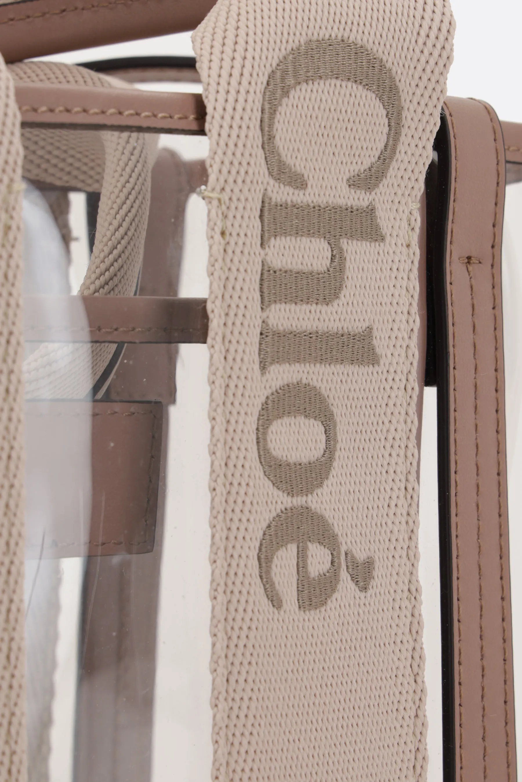 Woody small tote bag in rubber and leather