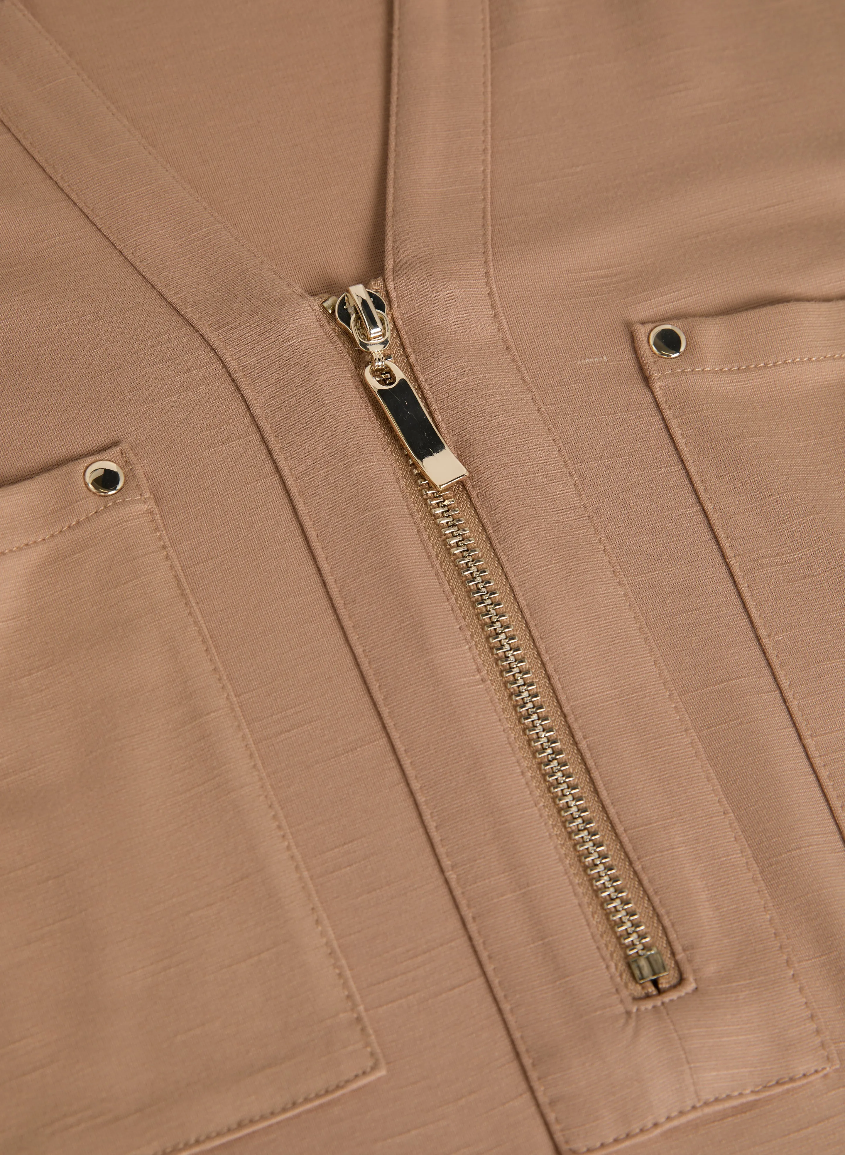 Zipper Neckline T-Shirt